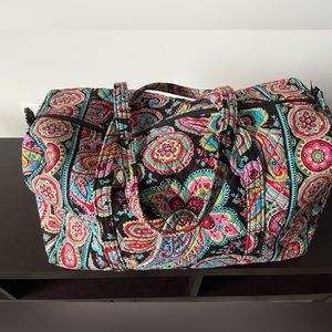 Large duffel paisley travel bag